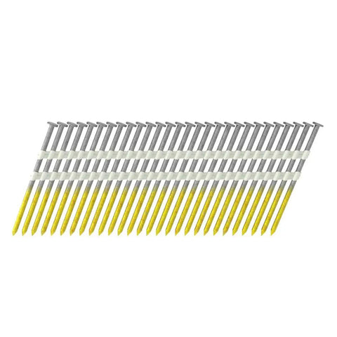 21 Degree Plastic Strip Round Head Framing Nails Bright Coated 3 In By 0.120 In Collated For 21 Degree Nailer Systems
