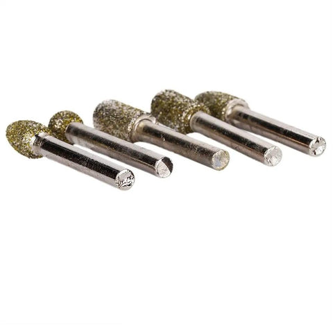 20 Piece Diamond Burrs Set With One Quarter Inch Shank 120 Grit Diamond Carving Bits For Grinding Carving And Deburring On Glass Metal Stone Wood Ceramic Porcelain Plastic Plus Five Piece Coarse 50 Grit Set For Rotary Tools