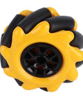 Mecanum wheel, yellow wheel with black rubber rollers, 60mm diameter for DIY robot car components