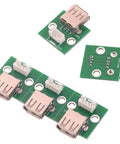 USB 2.0 Female To PH 2.0 Pitch Terminal Adapter Board 5 Pack For PCB Conversion And Data Cable Testing Prototyping Kit on white background