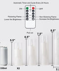 Set Of 5 Battery Operated Flameless LED Pillar Candles With Acrylic Shell, Remote Control, Various Heights Comparison to Soda Can