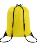 Yellow bag from 10 Color Drawstring Backpack For Gym And Travel, Lightweight Yet Durable Polyester Sack Pack With Reinforced PU Corners