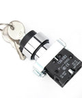 Two Position Maintained Key Switch 1NO Latching Rotary Panel Mount 10A 440V Beefy Built To Last 22mm Key Switch With Nonflammable Plastic Housing For Industrial Equipment XB2 10Y 21 Series featuring zinc alloy body and keys