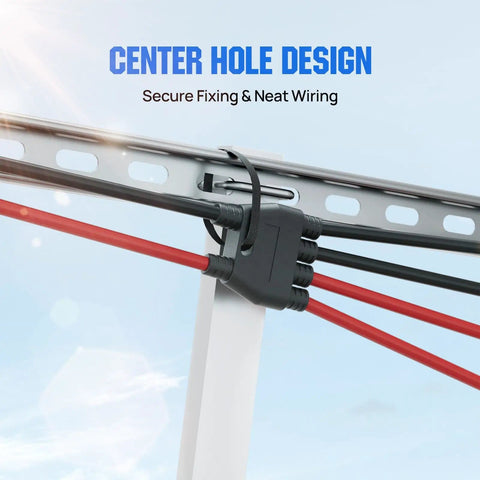 Integrated Solar Connector Kit With 2 To 4 Y Branch Parallel PV Adapter Cable secured on metal with neat wiring