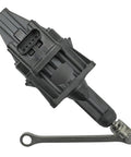 OKAY MOTOR turbocharger wastegate actuator, black plastic housing with a six-pin connector and metal linkage arm