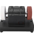 Versatile Oreilet Mini Bench Grinder With Dual Wheels Offers Adjustable Speeds Up To 6000 Rpm for sharpening and polishing.