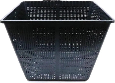 Three Pack 13 Inch Square Plastic Mesh Plant Baskets For Water Gardens, Aquaponics And Hydroponics, Root Control Pots detail