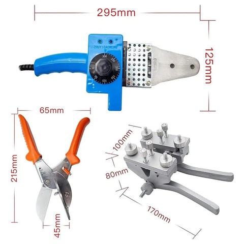 Heavy Duty Pu Belt Welder Kit With Adjustable Scissors And Precision Fixture For Hot Spot Repair Of Polyurethane Round Connectors And V Belts Featuring Durable Iron Shell And Ergonomic Grip For Professional Grade Heating Solutions, 295mm tool with adjustable scissors