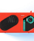 Red Electronic DIY Radio Kit With 3V 6 Tube S66E Classic Circuit 535-1620KHz, front view with speaker and tuning knob