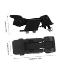 Lockable Engine Hood Latch Kit 1 Set For Secure Coverage Easy Install Anti Theft Locking Catch, black with measurements