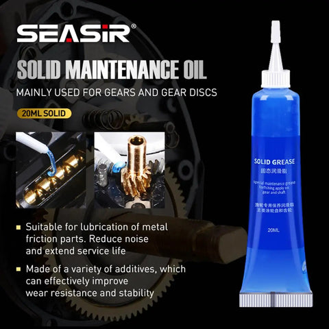 Fishing Reel Oil and Grease Kit Two Piece for Spinning and Baitcasting Reels All In One Pro Grade Lubricant displayed with gears