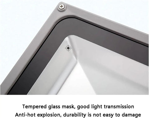 Close-up of JUDYSSY Spot Lighting Led Flood Light Outdoor, Waterproof Security Lights, Supe, Warm Light with tempered glass mask.