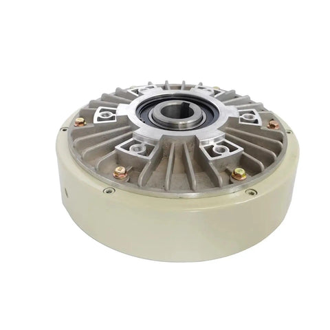12Nm Magnetic Powder Brake With Hollow Shaft Center Clutch And Air Shaft Tension Control FZ12K-1, angled view, metal finish