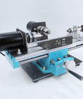Compact Mini Metal Lathe And Wood Beads Machine With 7 Speed Adjustable Settings Up To 7000 Rpm view showing motor and precision drill.