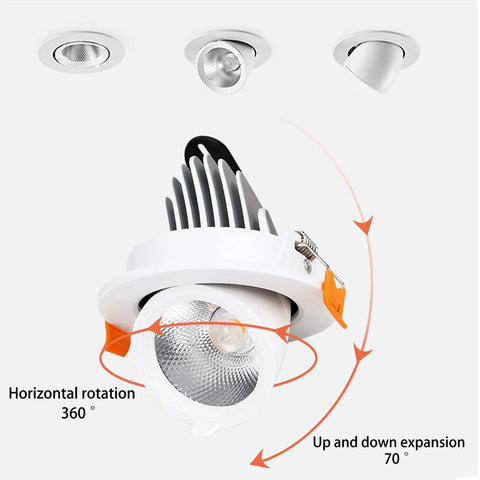 LED Recessed Ceiling Lights Kit, 12 Pack, Easy Install Downlights With Junction Box, 360 Degree Rotatable COB Elephant Trunk Light