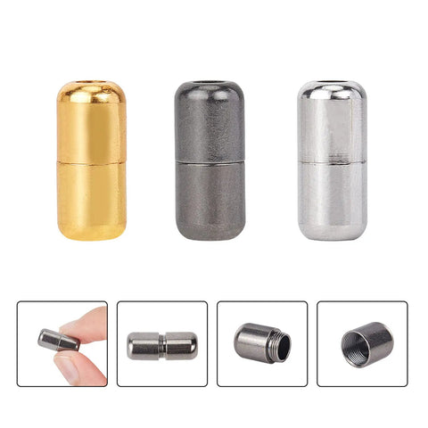 30 Sets No Tie Shoelace Buckle Clasps For Sneakers And Boots Elastic Lace Tips In Gunmetal Gold And Platinum, 8mm×18mm