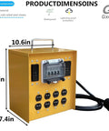 Heavy Duty 30A Temporary Power Distribution Box With L14-30P Input And Four GFCI 20A Duplex Outlets, steel construction, 11in height.