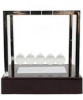 Classic Desk Pendulum Toy With Stable Base Cradle Science Gadget For Energy Transfer in metal frame with glass balls