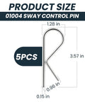 Zinc Plated Sway Control Pin 5 Pack Replacement Pin For Sway Bar 01004 Fits JR Products 01004 Easy Install No Brainer Durable Spare Part Set For Quick Repairs And Replacements, 5pcs, 3.57 in