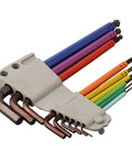 Super Durable Ball End Hex Key Set 9 Pieces Metric Wrench Tool Kit Fits Tight Spots High Carbon Steel Screwdriver Repair Gear With Case, color coded hex keys in case