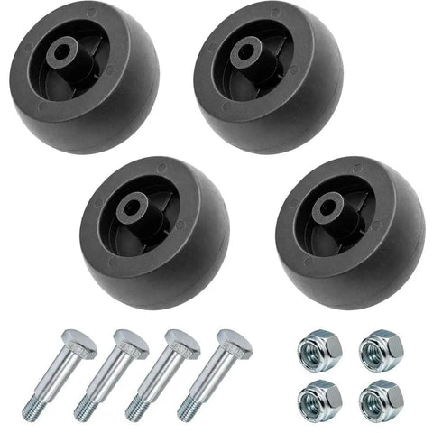 Deck Wheel Nut And Bolt Kit For 600 700 800 900 Series Mowers Beefed-Up Heavy Duty Replacement With Five Inch Deck Wheels One Half Inch Lock Nuts Five Eighth Inch Shoulder Fits ZTrak And Hydro Walk Behind, 4 wheels, bolts, nuts