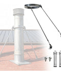Built Like A Tank Ten Inch Weatherproof Steel Chimney Roof Support Bracket with sturdy metal supports and hardware.