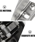 4 Pack Hydraulic Glass Door Hinges With Soft Close Damping For Kitchen Cabinets And Wine Cabinet Doors Quiet Smooth Closing Durable Cabinet Door Hardware showcasing steel material and detailed hinge components.