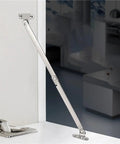 Sturdy Stainless Steel Door Stay Hinges Set, 2 Pack For Windows And Cabinets shown installed on cabinet