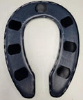 Relief Gel Toilet Seat Cushion For Seniors And Disabled, round open front, blue cushion with white adhesive discs, top view.