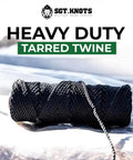 Tarred Nylon Bank Line Twine For Bushcraft And Outdoor Projects, Weatherproof Black Lacing Cord For Nets, Gear Bundles.