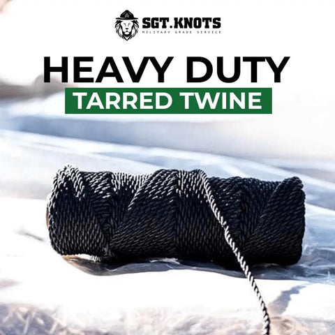 Tarred Nylon Bank Line Twine For Bushcraft And Outdoor Projects, Weatherproof Black Lacing Cord For Nets, Gear Bundles.
