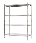 Heavy Duty Stainless Steel Garage Shelves With Adjustable Height And Built Like A Tank Design Supporting 330 Pounds Per Shelf.