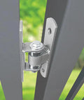 Heavy Duty Bolt On Sealed Bearing Gate Hinges For Outdoor Use Premium Pair That Handles Up To 1100 Lbs Per Pair Adjustable Yoke Pivot on gate