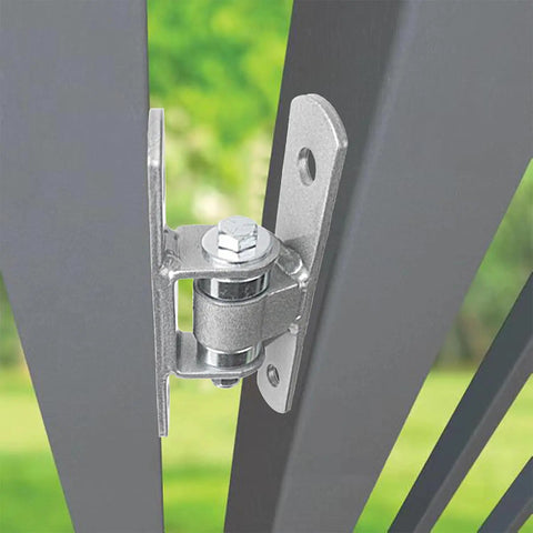 Heavy Duty Bolt On Sealed Bearing Gate Hinges For Outdoor Use Premium Pair That Handles Up To 1100 Lbs Per Pair Adjustable Yoke Pivot on gate