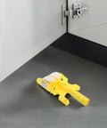 Slick Paint Edger Roller Brush Kit With Replaceable Pads For No Sweat Trimming Crisp Corner Detailing and A Darn Good Smooth Wall Finish that Does The Heavy Lifting Without The Mess on gray floor by cabinet
