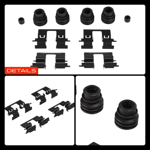 A-Premium Rear Side Disc Brake Hardware Kit Fits Mazda 3 Built In Mexico L4 2.0L Model Years 2014-2016 High Performance Replacement Parts For Smooth Stopping And Reliable Ride Control Every Single Time You Hit The Road. black rear brake hardware kit with dust boots and clips