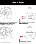 Instructions on resetting Black Customizable Combination Padlock With Resettable Code For Gates And Lockers with images