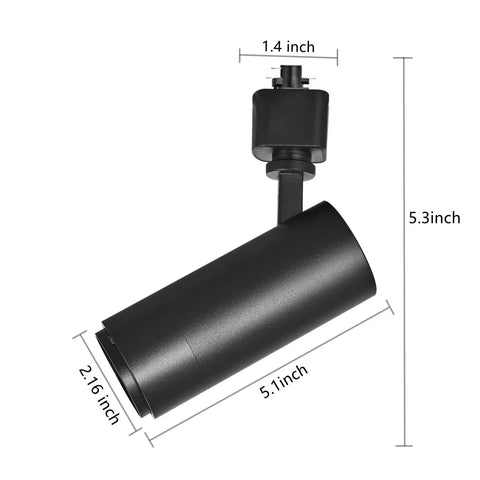 Five Color LED Track Lighting Heads Dimmable 12W Adjustable Beam 15 To 60 Degree Range 2700K 3000K 3500K 4000K 5000K H Style