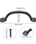 12 Pack Rustic Barn Door Handles Set 4 Inch Length Hole To Hole 3.2 Inches Metal Gate Pull Handles With Screws Black Finish