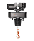 Badass Heavy Duty Electric Chain Hoist With Variable Speed Control 3 Phase 440V 2 Ton Capacity, top view showing motor and chain.