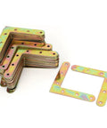 Built Like A Tank L Shape Repair Plates 99mm Square Metal Angle Brackets Bronze Tone stacked for woodworking projects.