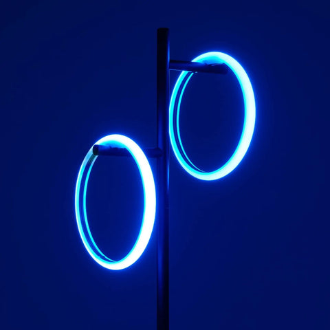 Saturn RGB Color Changing Table Lamp With Tree Desk Design Two LED Lights For Living Room Bedroom Office Reading Modern Black Finish Color Gradient Mood Lighting