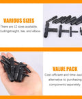 Sandfren 113-piece car vacuum line connector kit, black plastic fittings in various sizes