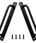 2 Pack Aluminum Alloy Sliding Barn Door Handles With Mounting Plates Black Finish 8.5 Inch Total Length 192 Mm Hole Center Gate Door Pulls