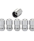 Chrome Cone Seat Wheel Locks Set Of 5 With 1 Key M12 X 1.5 Thread Size Three Quarter Inch Hex For Cars And SUVs Cone Style Wheel Locks
