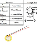 Diagram and specifications for 15 Pack 27mm Piezo Disc Transducers Contact Microphones With 4 Inch Wires For Acoustic Instruments Ideal For Guitars Mandolins Ukuleles And DIY Audio Projects