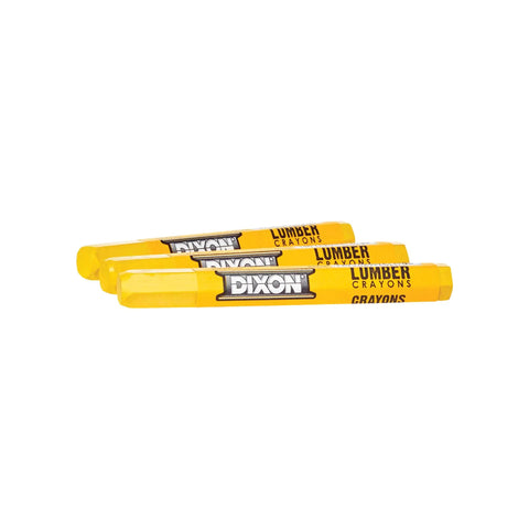 Yellow Lumber Marking Crayons Hex Shaped 4.5 Inch By 0.5 Inch 12 Pack For Woodworking And Construction Grip Friendly Hex Extruded