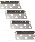 Four LED mounting brackets in silver with Three LED Landscape Lights With Bracket In Textured Architectural Bronze Finish 4 Pack