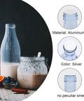 Aluminum Foil Sealing Gasket For Silver Plastic Metal Bottles on a glass bottle and jar, showing non toxic, tasteless liner.