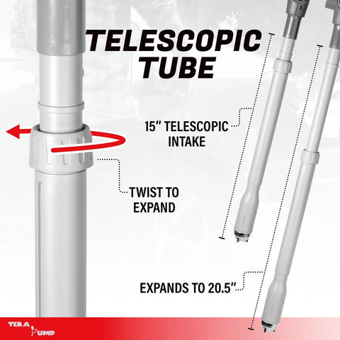 High Volume Portable Gas Can Pump 2nd Gen With 3.2 GPM Beast Power Suction Telescopic Tube with 15-20.5 inch range